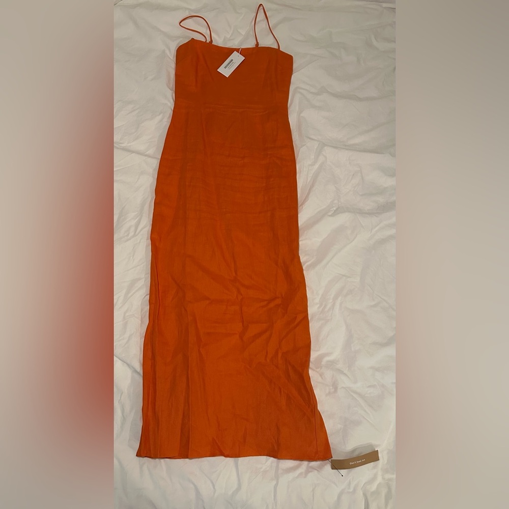 Reformation Frankie Linen Dress (Citrus)